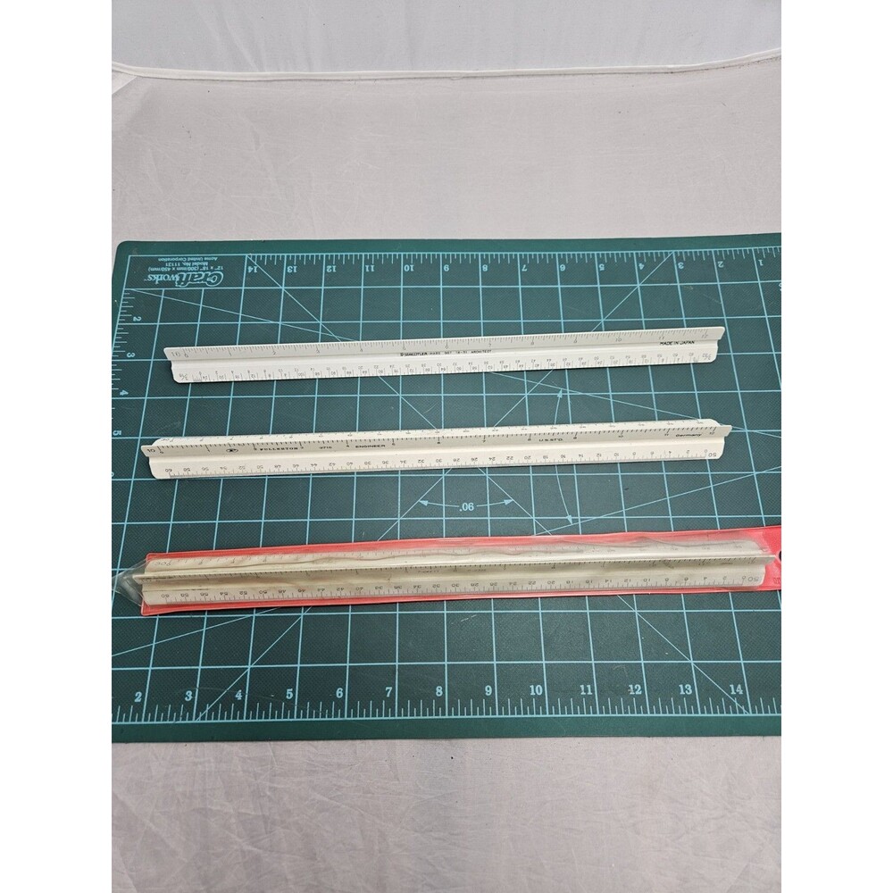 Vintage Architect Scale Drafting Triangular Ruler Fullerton Pickett Staedtler